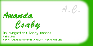 amanda csaby business card